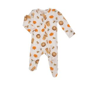 Angel Dear 2 way zipper footie Pumpkin Spice Latte 3-6M